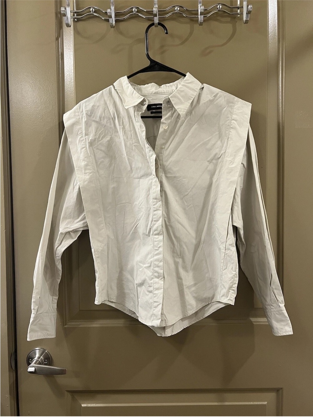 Isabel Marant White Long-Sleeve Button Shirt